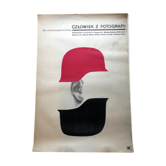 Original Polish movie poster by A. Dabrowski "Czlowiek z fotografii", 1964