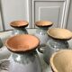 Set of 8 coffee cups, stoneware mazagrans handcrafted signed 70s