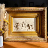 Marble bas-relief tableau of Putti