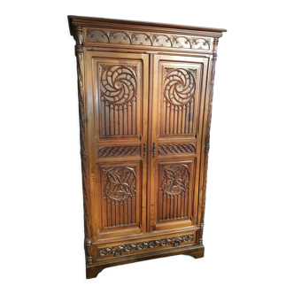 Antique cabinet style gothic walnut nineteenth