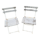 Pair of metal and wood garden chairs