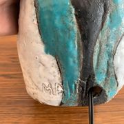 Asymmetrical ceramic lamp Vallauris France 1950, signed, unique
