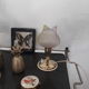 Lampe de table fleur en laiton vintage