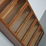 Vintage Dutch Oak Haberdashery Shop Cabinet / Vitrine, 1950s