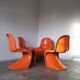 Orange Panton Chair by Verner Panton for Herman Miller set of 4