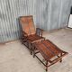 Chaise longue - vintage rattan wicker deckchair