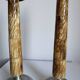 A Pair Of Vintage Mid Century Modern Metal With Faux Bone Candle Holde