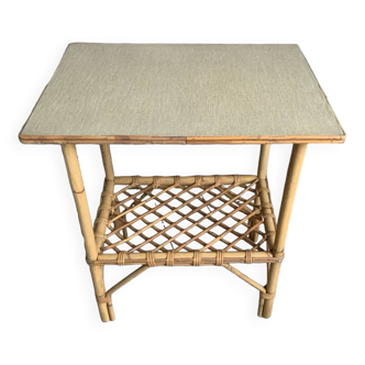 Vintage rattan side table