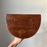 Varnished wooden stool with three legs