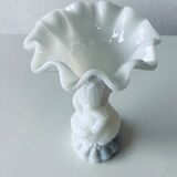 White opaline vase decoration geese