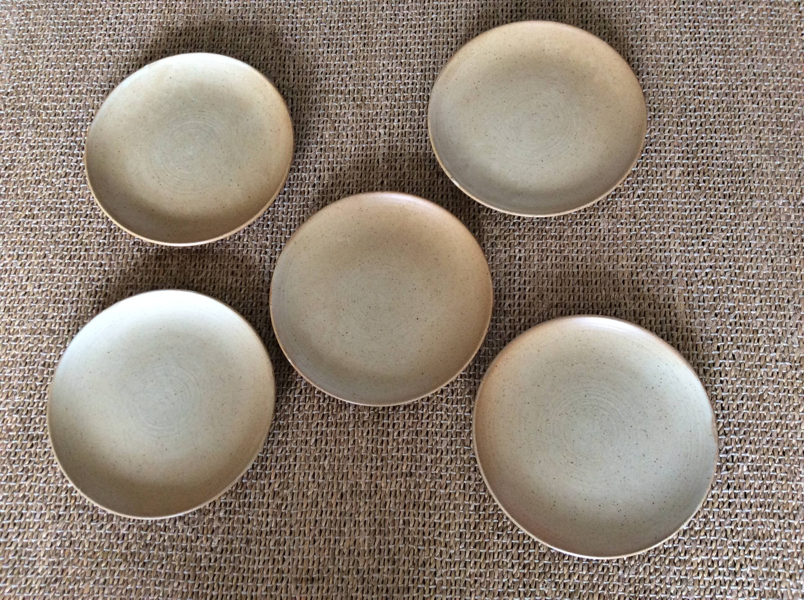 5 stoneware dessert plates