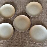 5 assiettes à dessert en grès