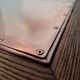 Brutalist oak square coffee table with copper top, Netherlands 1950s