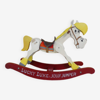 Cheval à bascule lucky luke jolly jumper jouet en bois vintage
