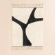 Atlas Berber rug in ecru with organic black pattern.