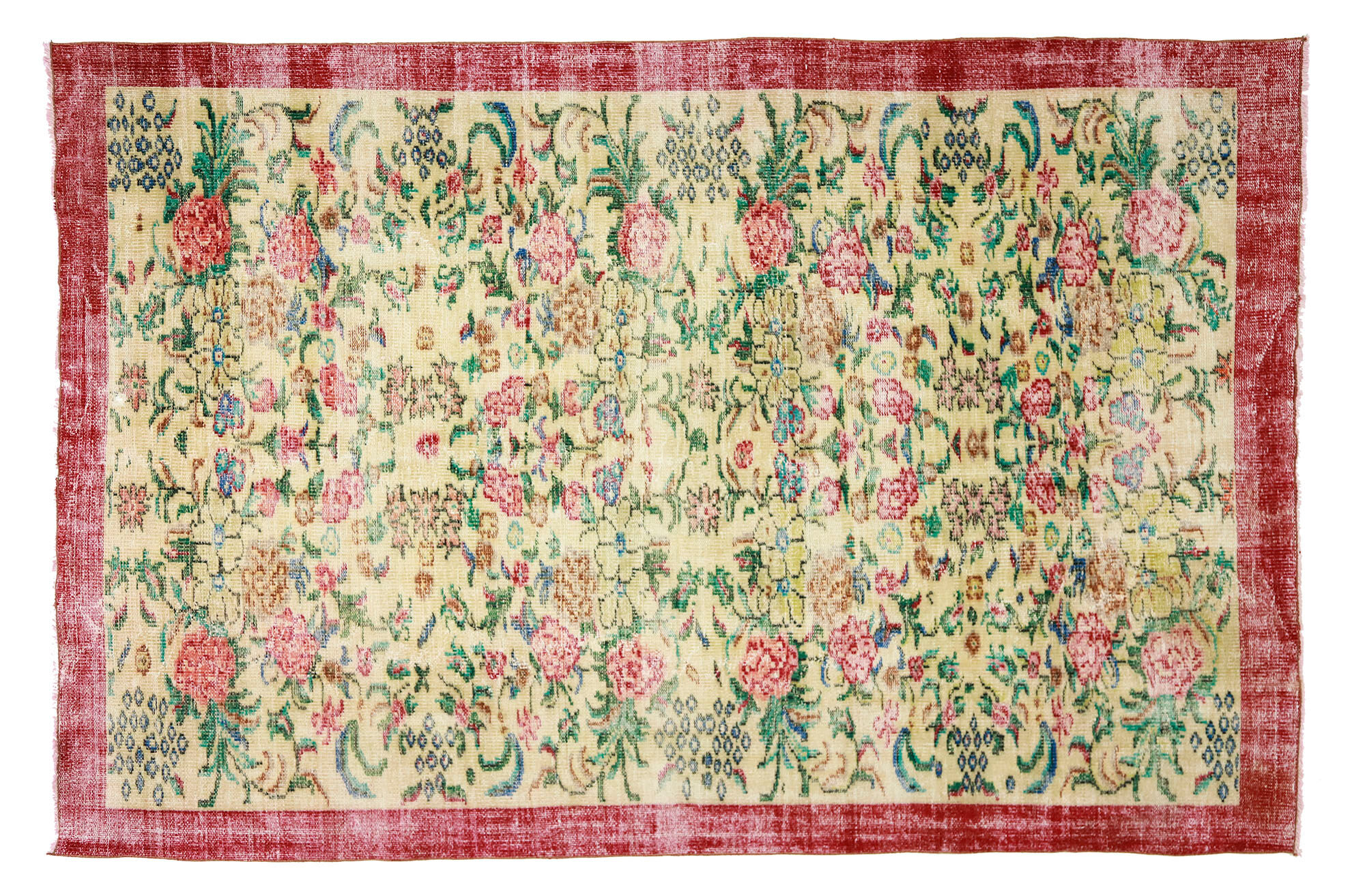 Anatolian handmade vintage rug 256 cm x 175 cm