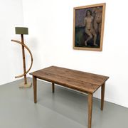 Table de ferme aux pieds fuseaux, L155 cm