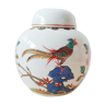 Pot à gingembre en porcelaine de Chine décor d'un oiseau