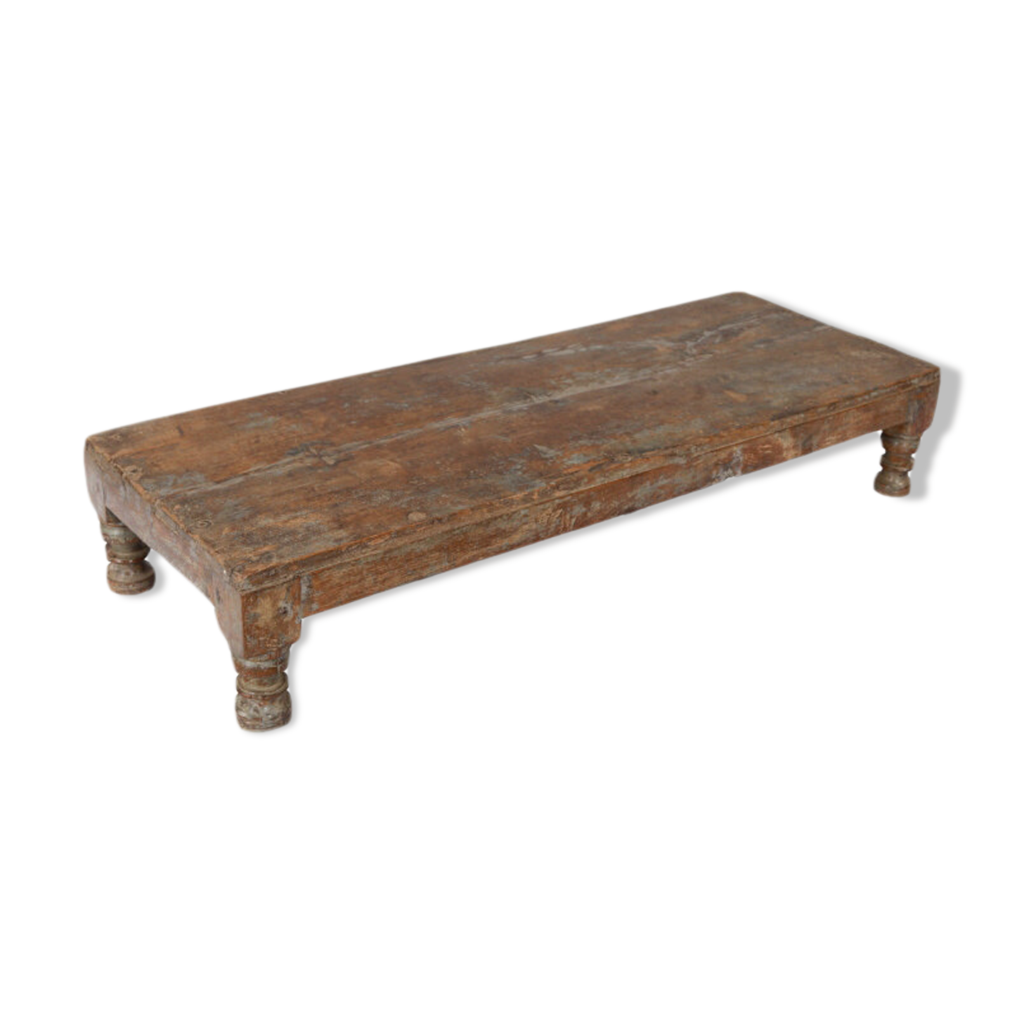 Table Low Patine Brown Old Teck Piece of Origin India