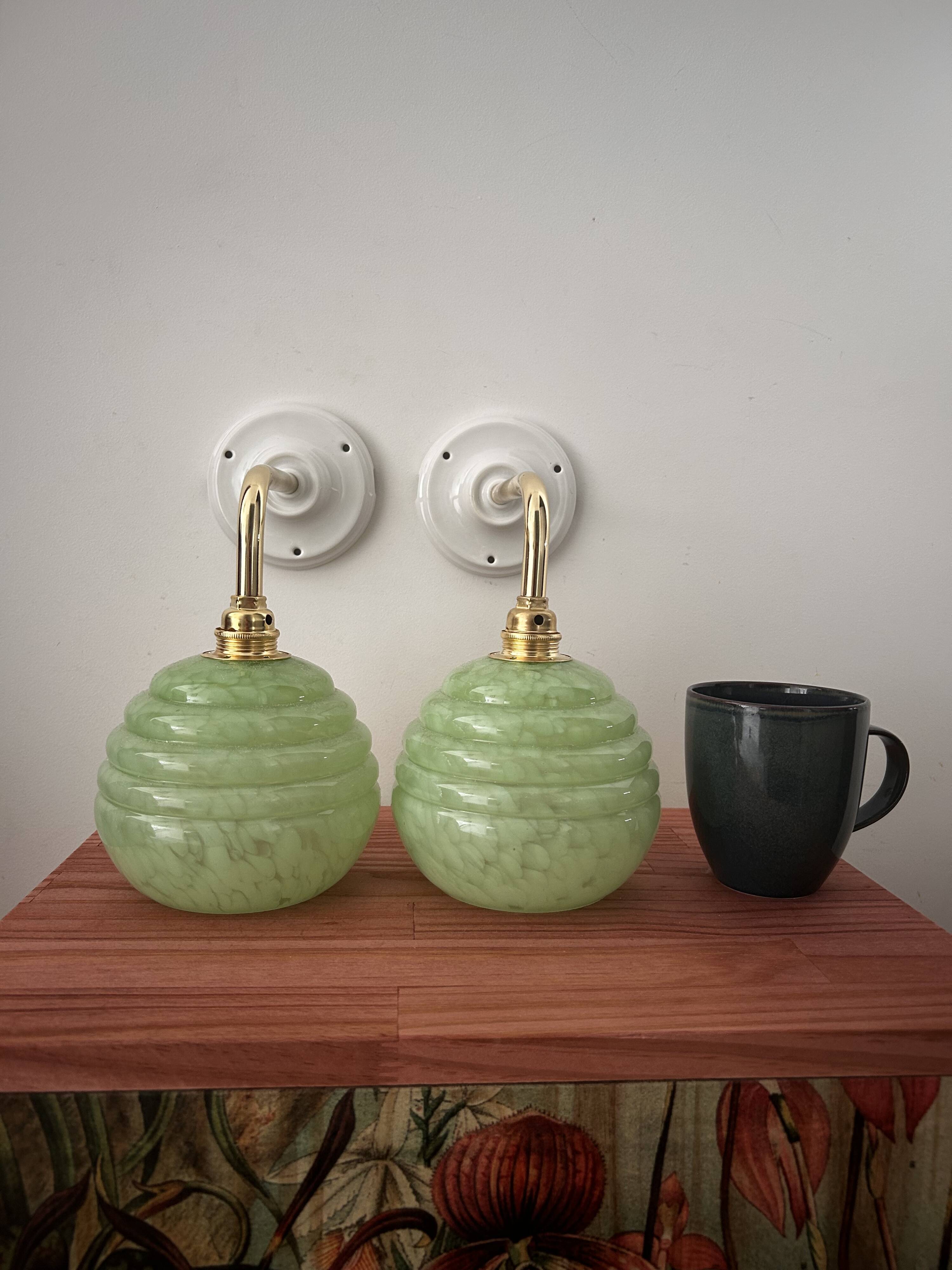 Pair of Art Deco wall lights