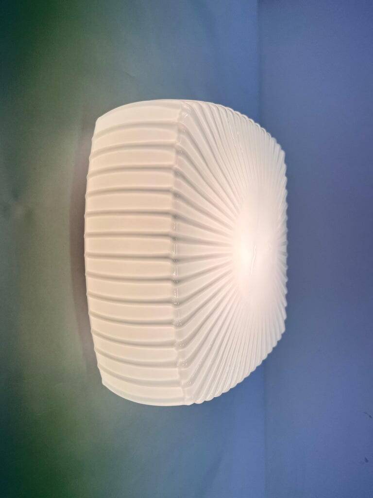 Midcentury Glass Ceiling Lamp/Flush Mount or Wall Lamp, 1970s - Czechoslovakia