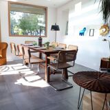 Dining room table farm and 6 chairs style breuer