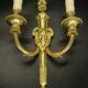 Large Louis XVI style ram's head and urn wall lamp - gilded bronze
