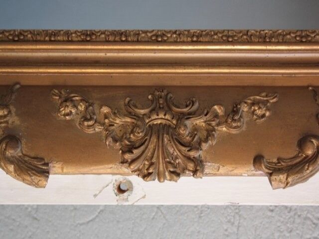 Mirror in time Golden stucco restoration 126x212cm