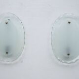 Set of Three Curved Glass Sconces by Cristal Art, Italy, 1960s