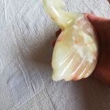 Statuette swan in onyx marble or aragonite