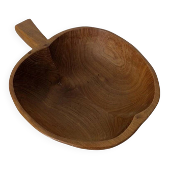 Scandinavian fruit bowl apple in teak