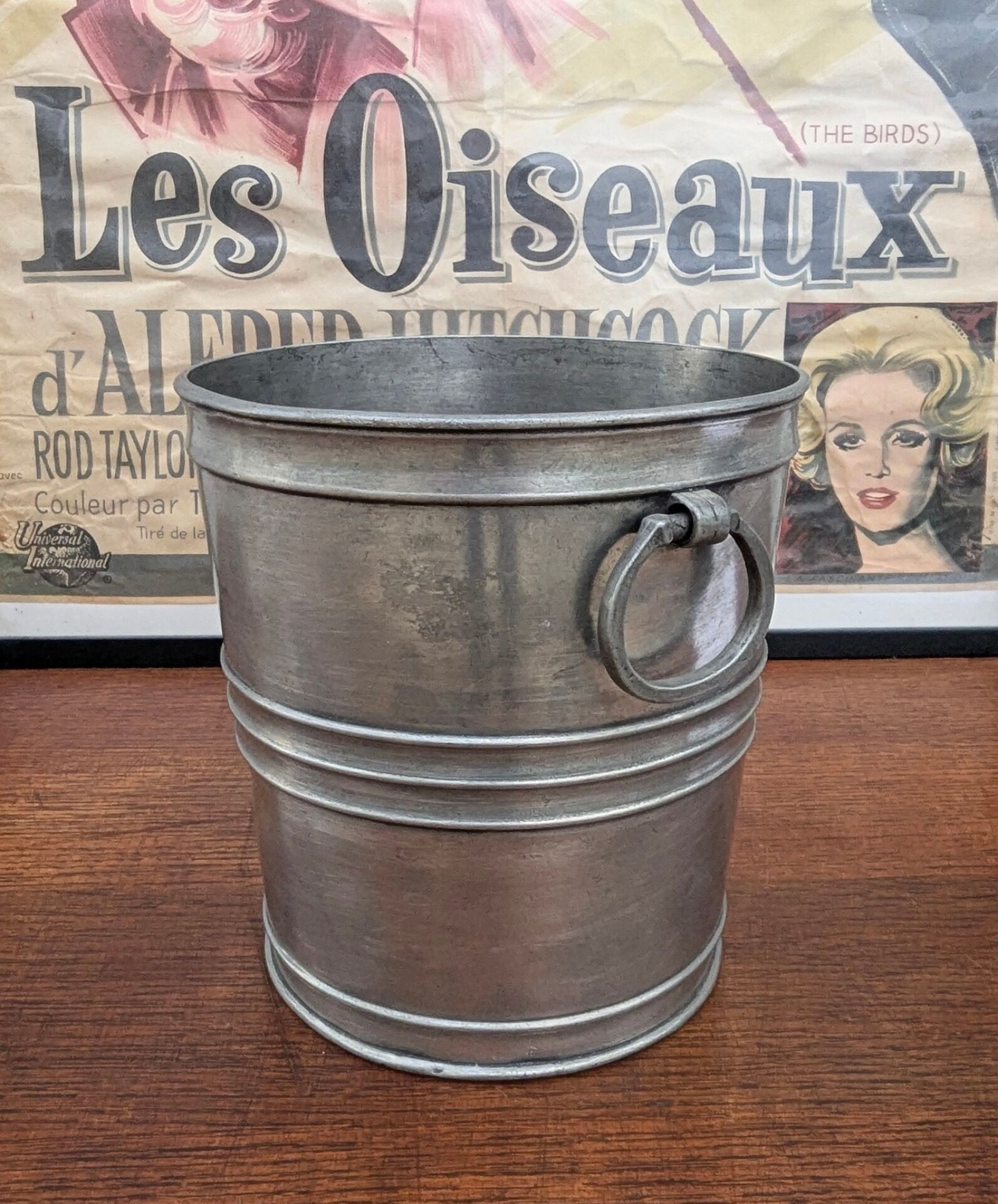 Antique large pewter ice bucket 95% stamped BSP vintage bistro