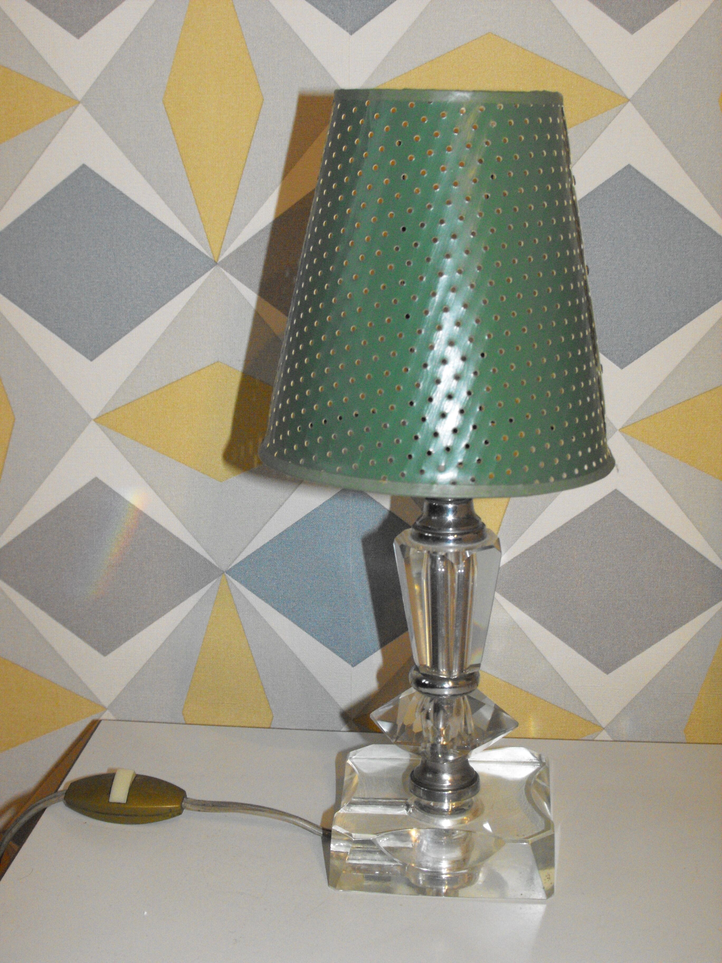 Pair of 50s table lamps in glass