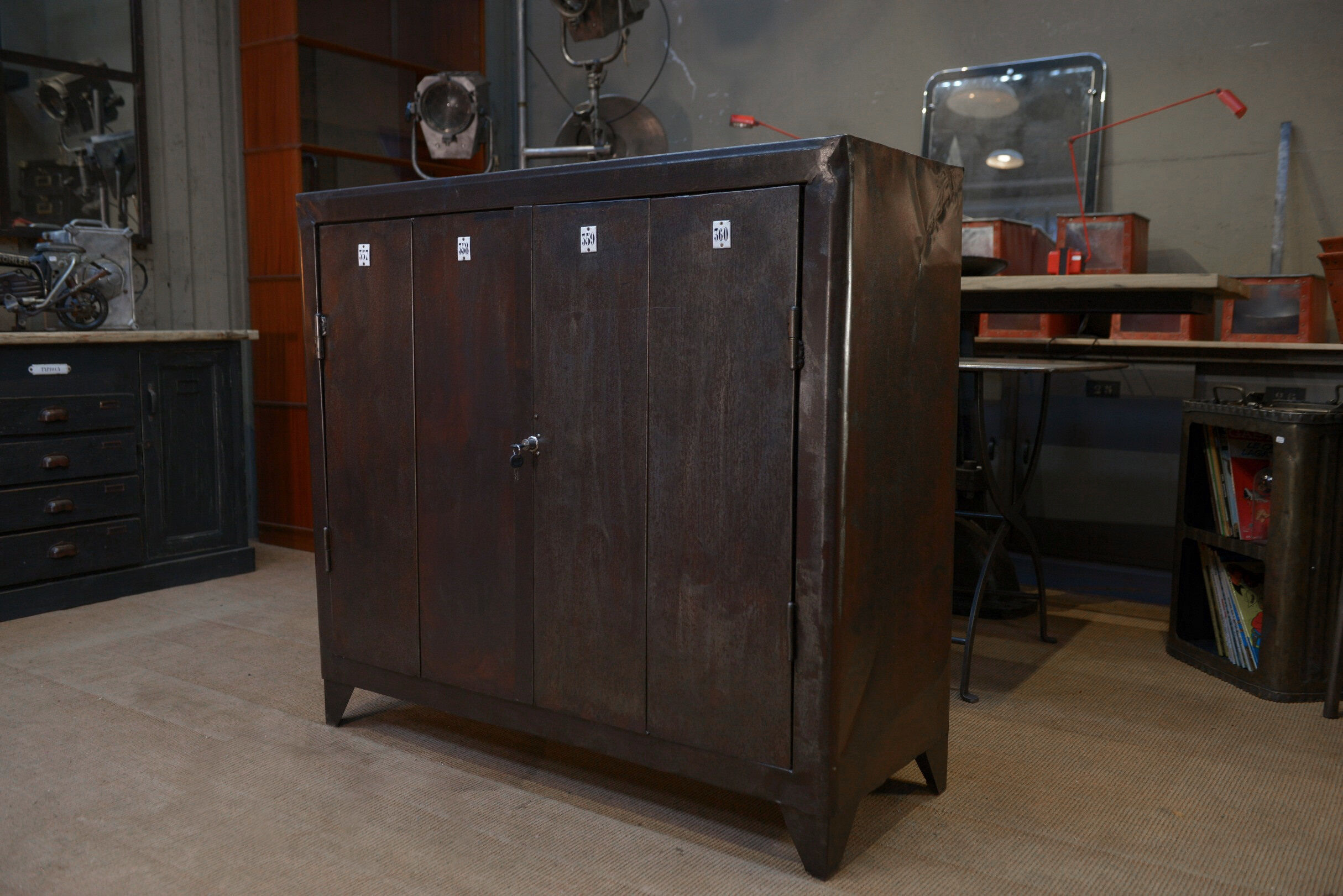 Industrial metal sideboard furniture 1950