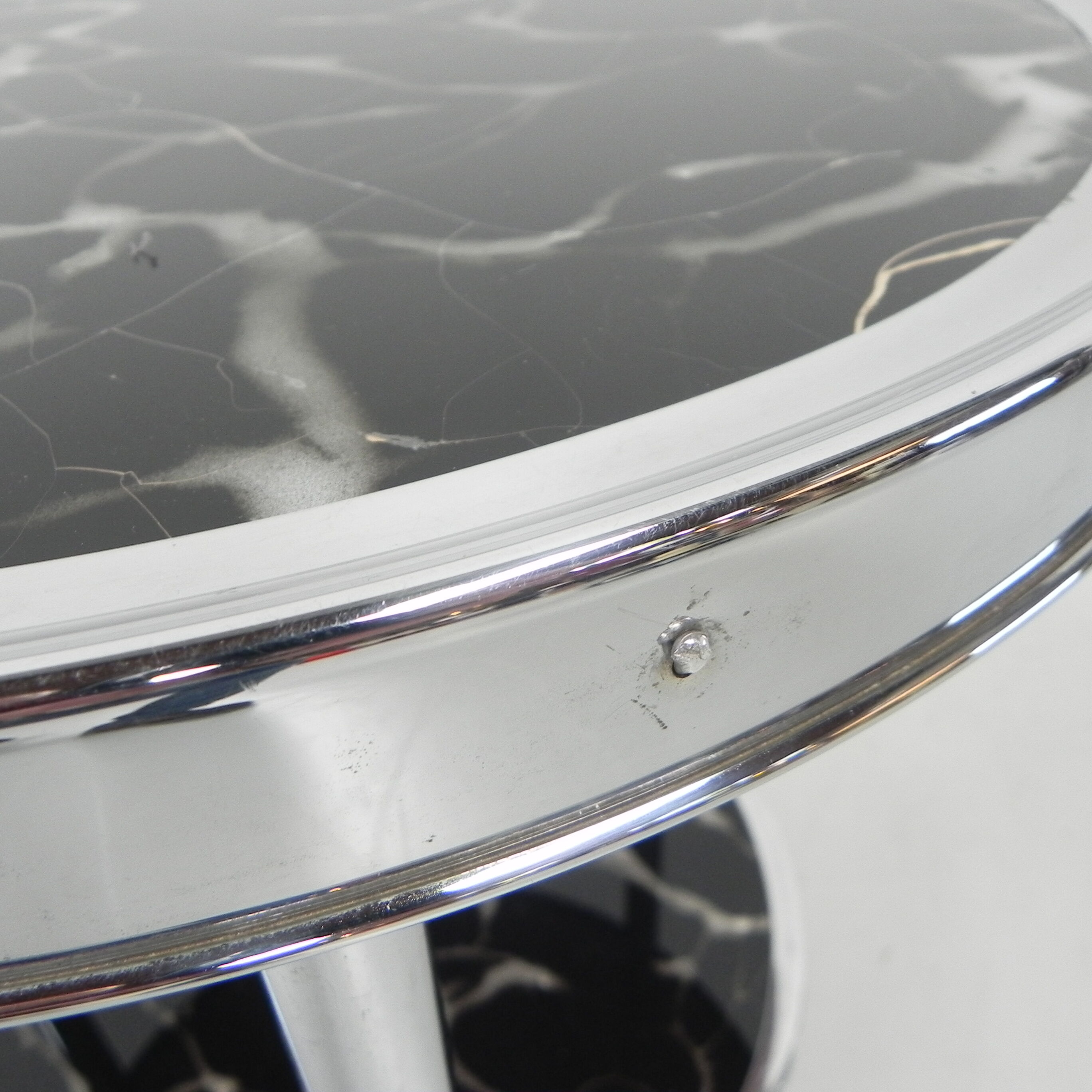 Art deco coffee table in bauhaus style with 2 glass tops and castors