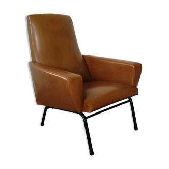 Armchair 50s skaï metal base