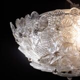 Murano Ceiling Light Gold and Traspare Flower by Seguso for Venini, Italy, 1960s