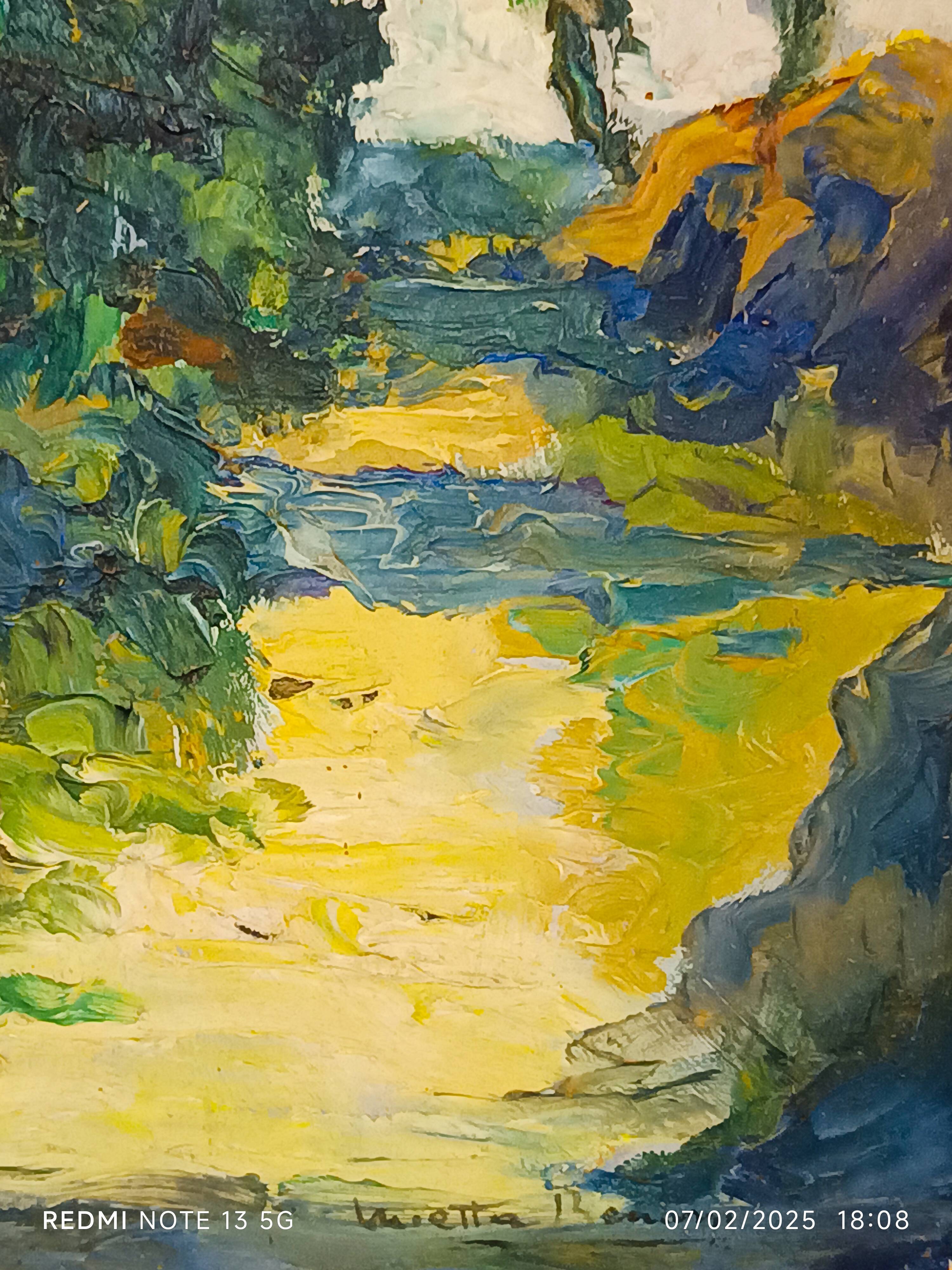 oil on panel by the Italian painter Mietta Benassi, 1950s/1960s