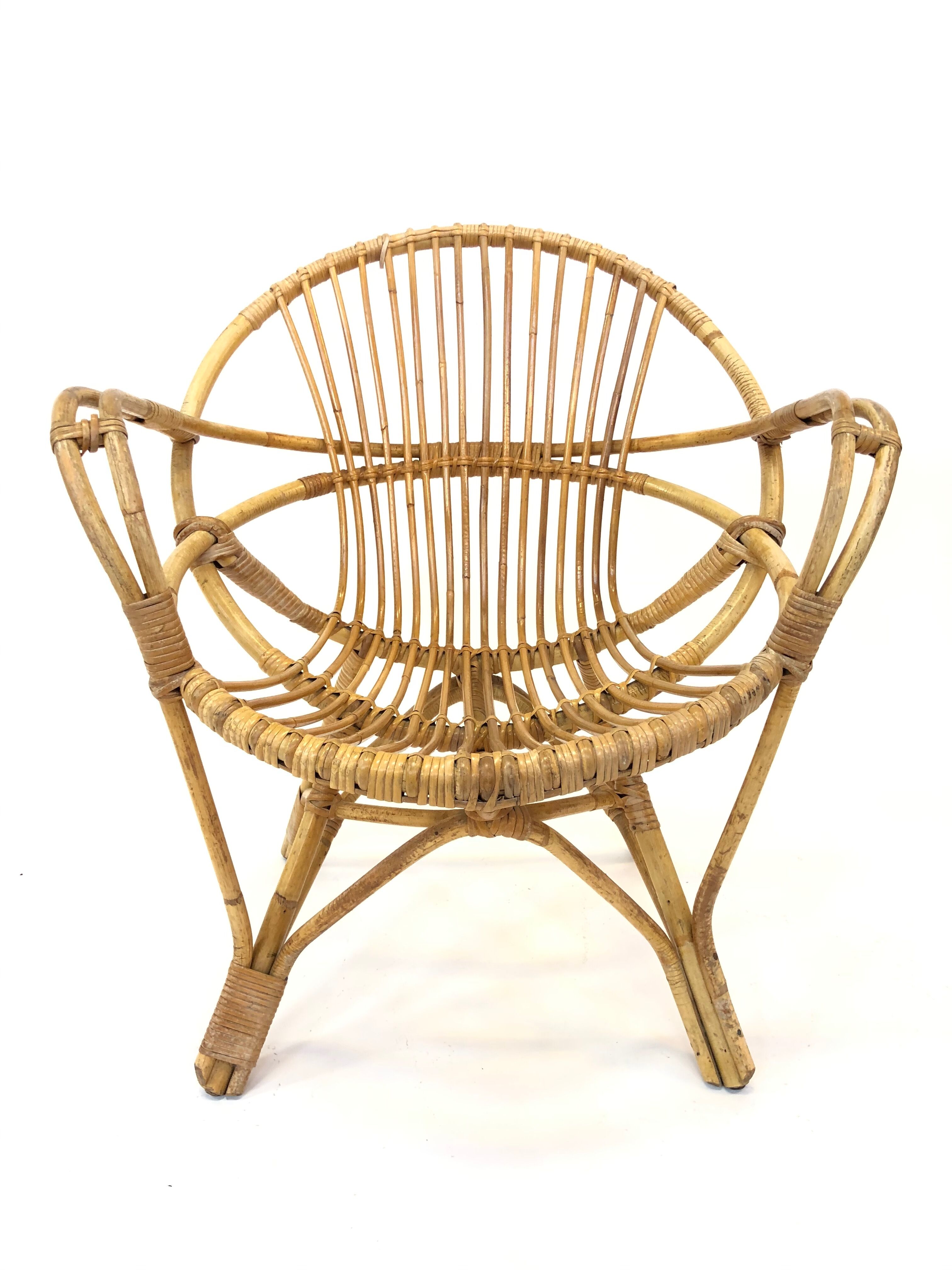 Fauteuil rotin Van Rohe Noordwolde, 1960