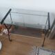 Metal and vintage brass dessert-console