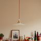Hanging lamp opaline undulating old lampshade white glass