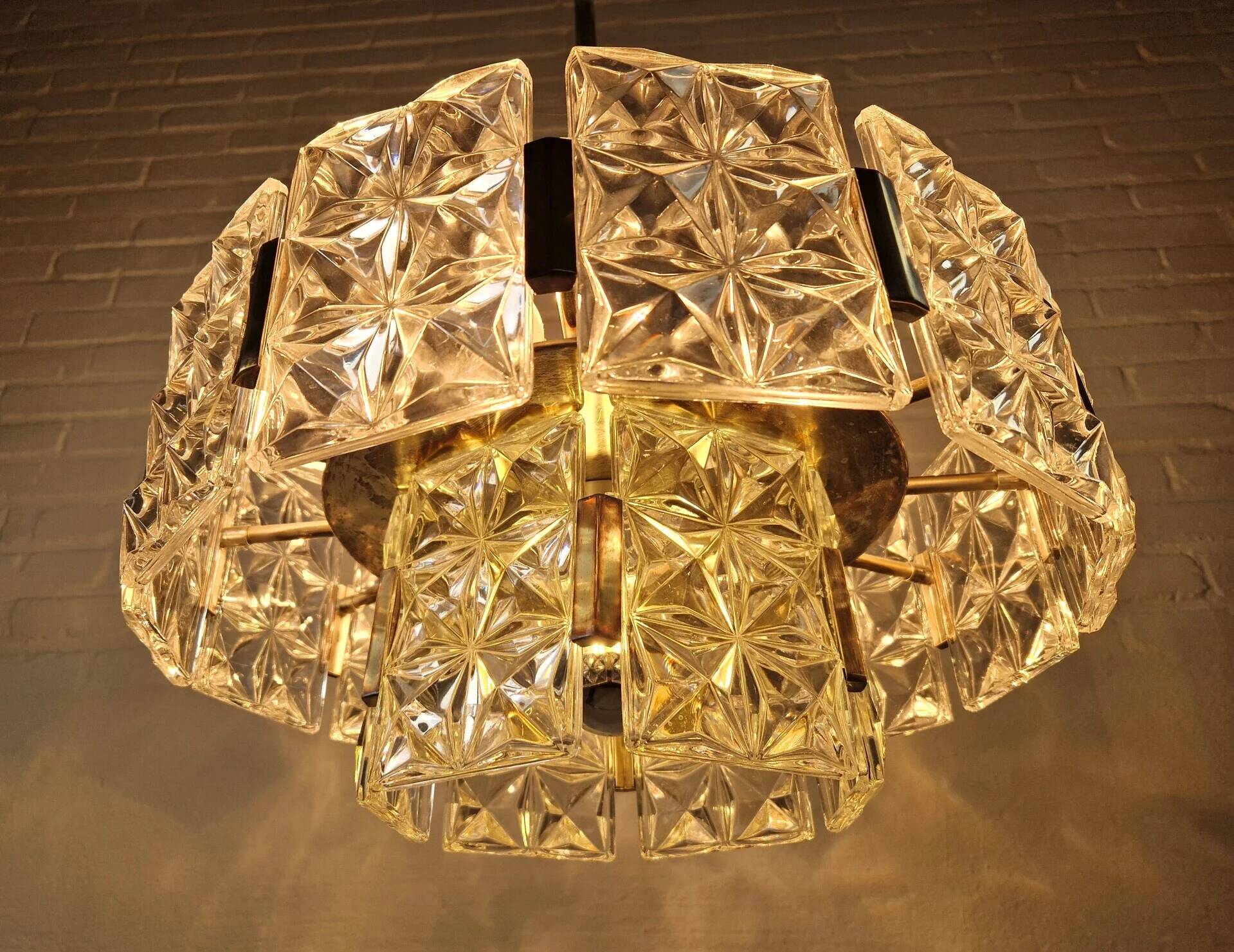 Vintage Hillebrand crystal chandelier, 1960s