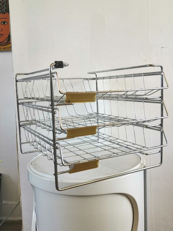 Range courrier Grieshaber en fil d'acier design années 60 - 70
