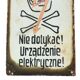Polish Enamel Sign Danger High Voltage Skull Collectible Item