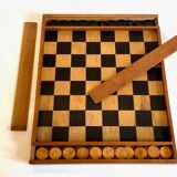 Game of checkers wood dovetail assembly vintage