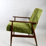 Vintage Green Olive Fox Easy Chair, 1970s