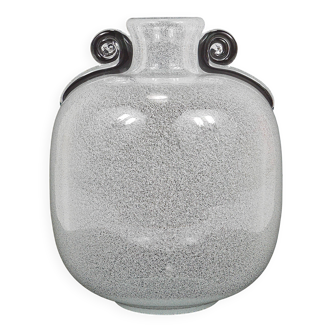 Seguso Vetri d’Arte Pulegoso vase with bubbles and handles, Murano, Italy 1950s