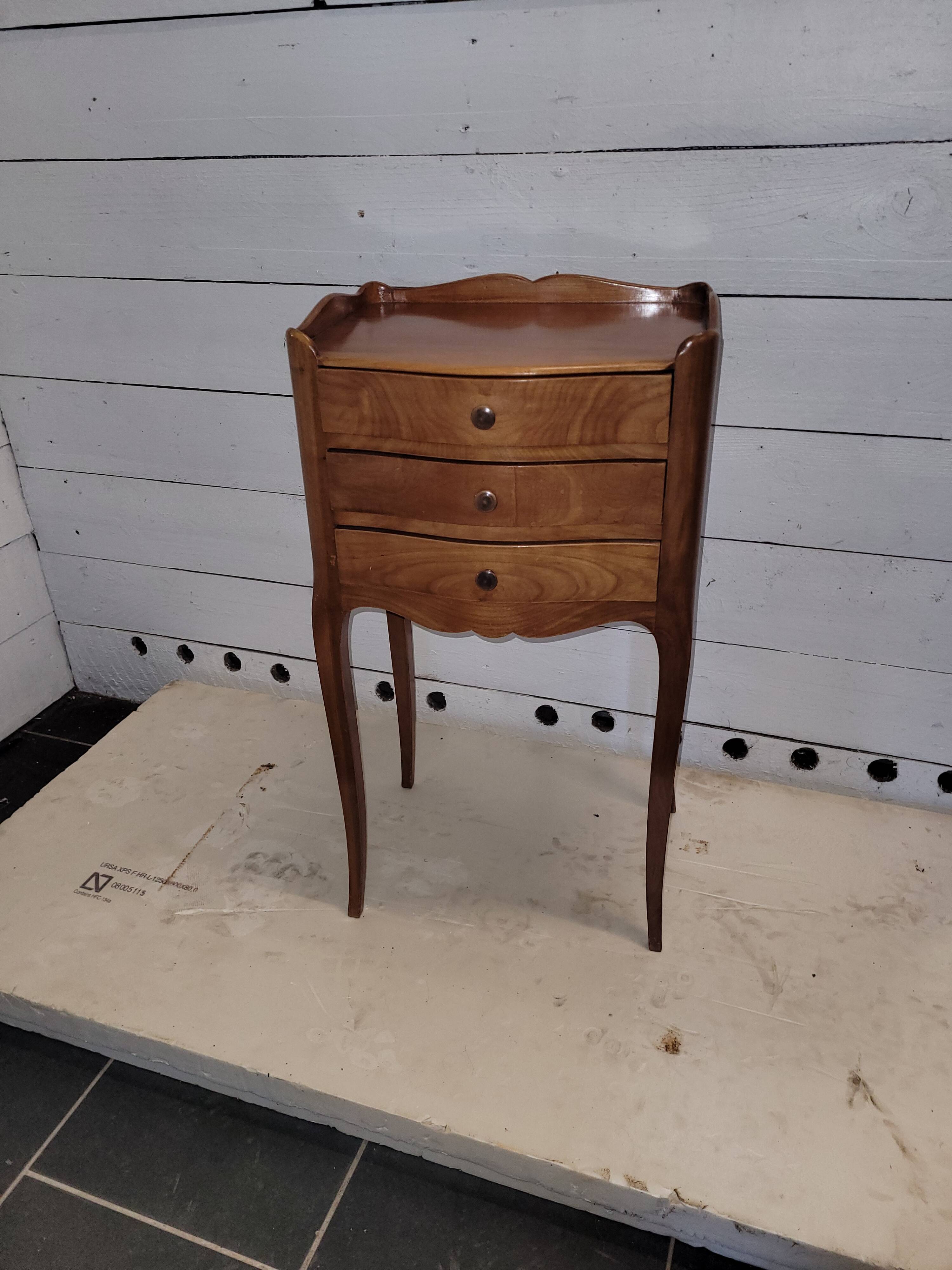 Louis XV style bedside table in cherry wood