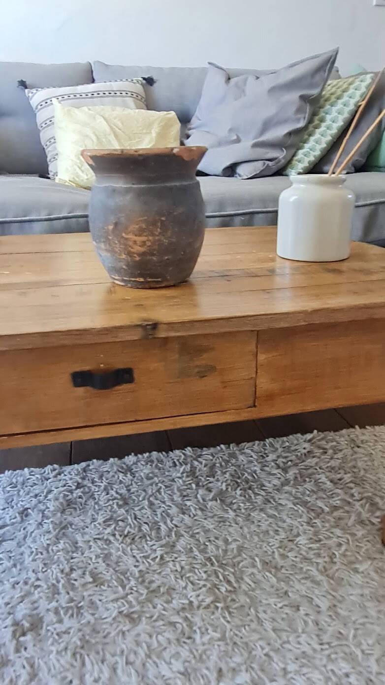 Vintage rectangular wooden coffee table