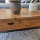 Vintage rectangular wooden coffee table